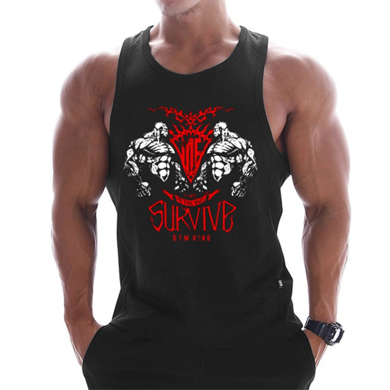 Neue Fitnessstudios Kleidung aus Baumwolle, Bodybuilding ärmelloses Unterhemd