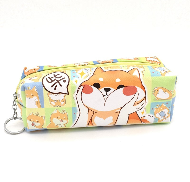 Ärgerlich Shiba Hund PU Großes Federmäppchen Schreibwaren Aufbewahrung, Organizer Tasche, Schule, Bürobedarf