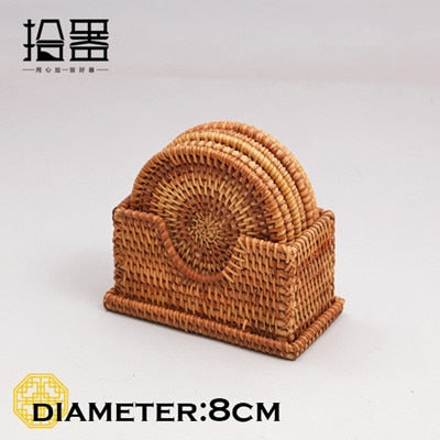 6 teile/los Kreative Untersetzer Set Cup Kissen Kungfu Tee Set, Geschirr Tischset, Dish Mat Rattan