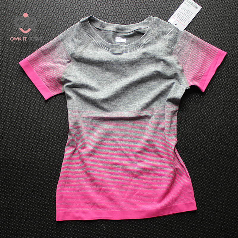 Damen Kurzarm Yoga Tops Lose Gym, Schnell trocknend Laufende T-Shirt
