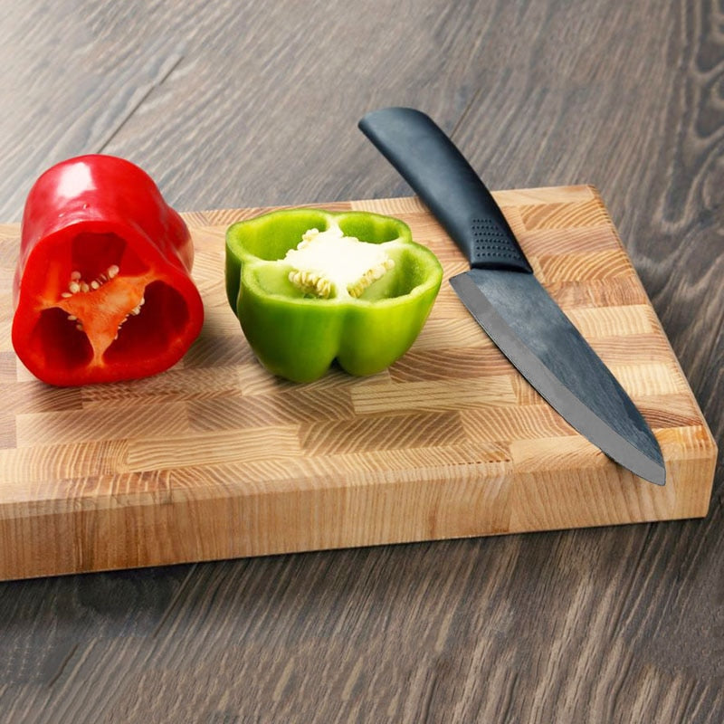 Hochwertige Keramikküchenmesser -Set, Schäler + Acryl-Halter / Stand Koch Küchenmesser