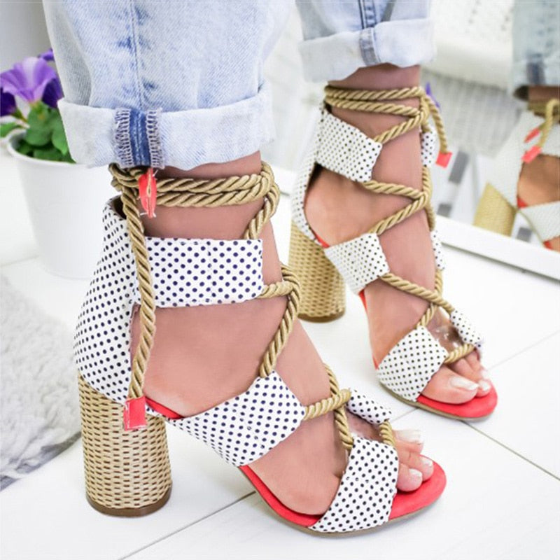 Frauen Pumps Sandalen Für Party, Hochzeit mit dicken Absätzen