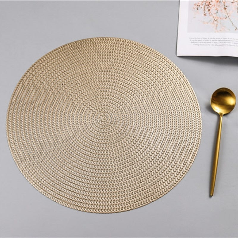 38 cm Runde PVC Tischset Küche, Esstisch Matten Steak Pad mit Verbrühungsschutz
