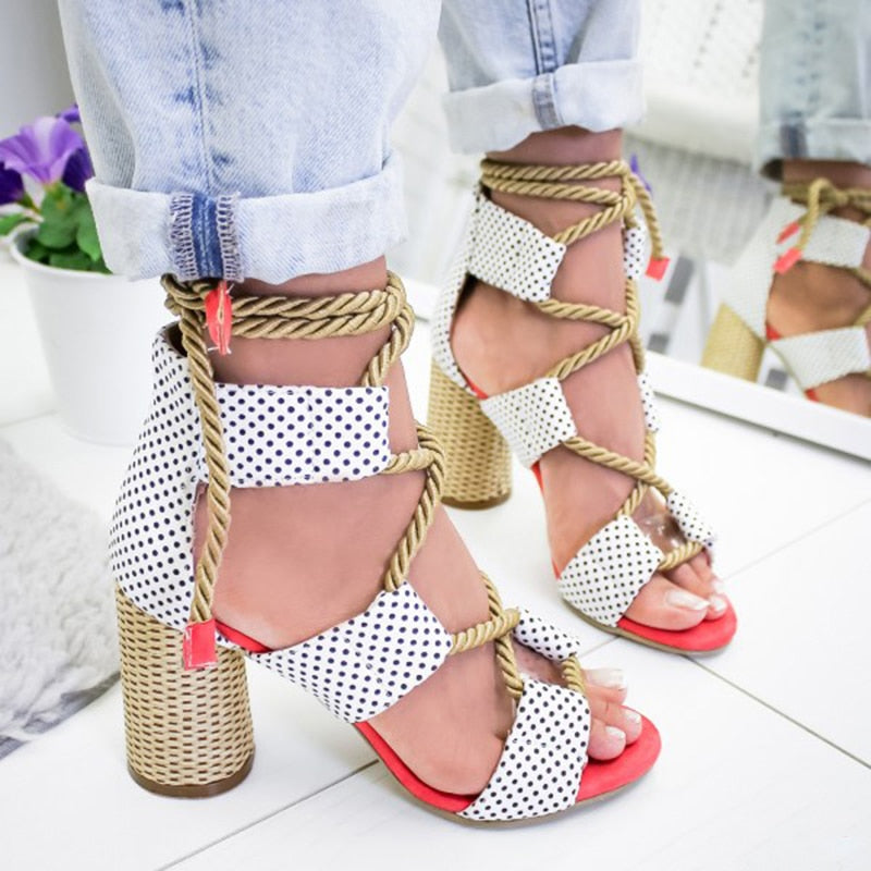 Frauen Pumps Sandalen Für Party, Hochzeit mit dicken Absätzen