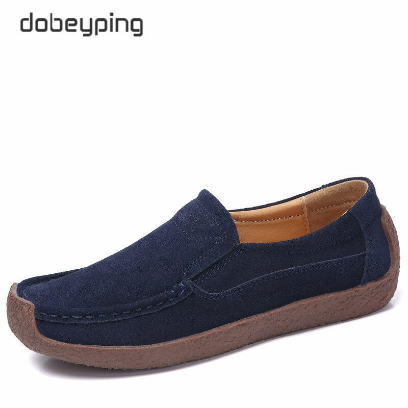 Wildleder Damen Turnschuhe, Mokassins Damenschuhe