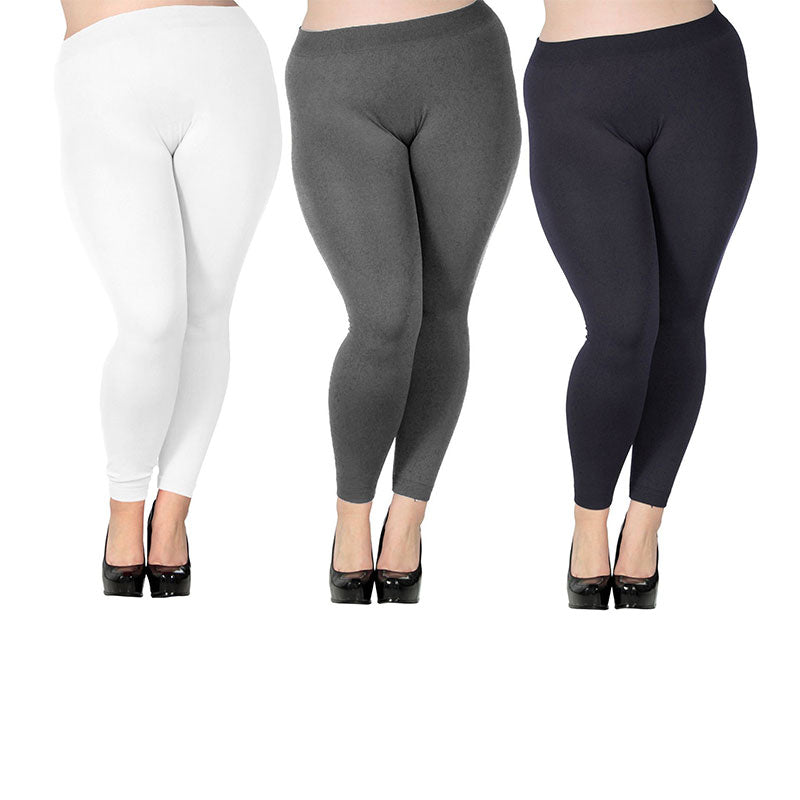Frauen plus Größe Modal nahtlose hohe Taille Leggings in voller Länge dehnbar