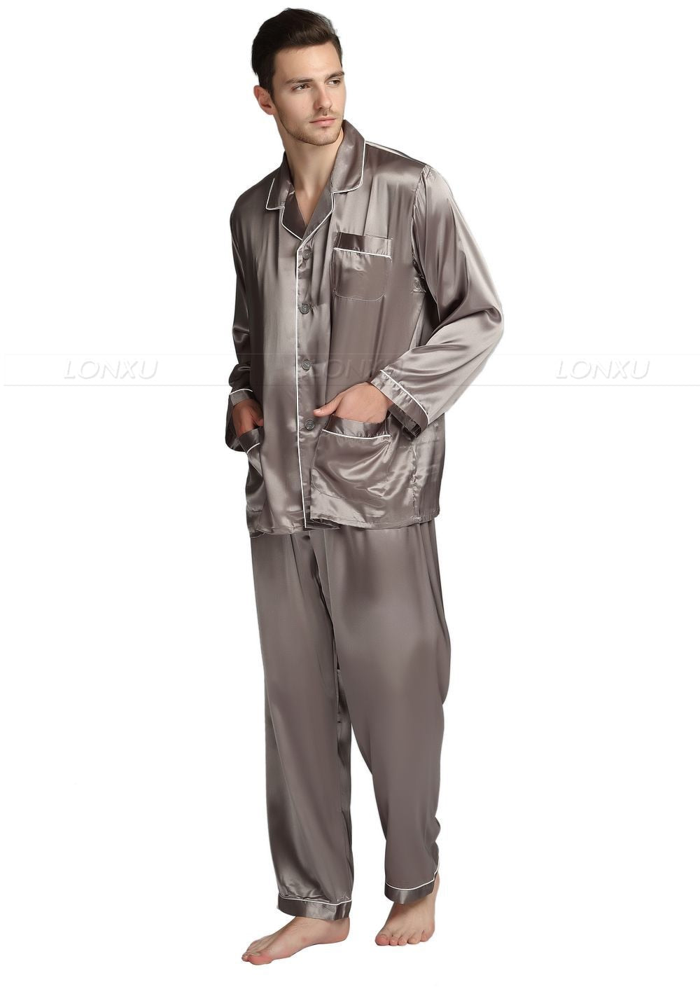 Herren Schlafanzug Set Satin