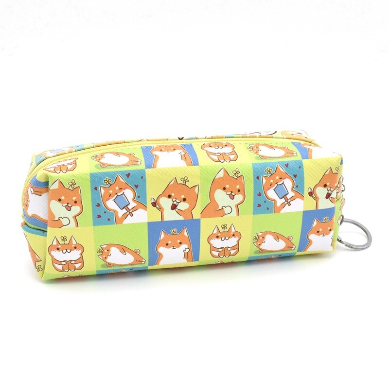 Ärgerlich Shiba Hund PU Großes Federmäppchen Schreibwaren Aufbewahrung, Organizer Tasche, Schule, Bürobedarf