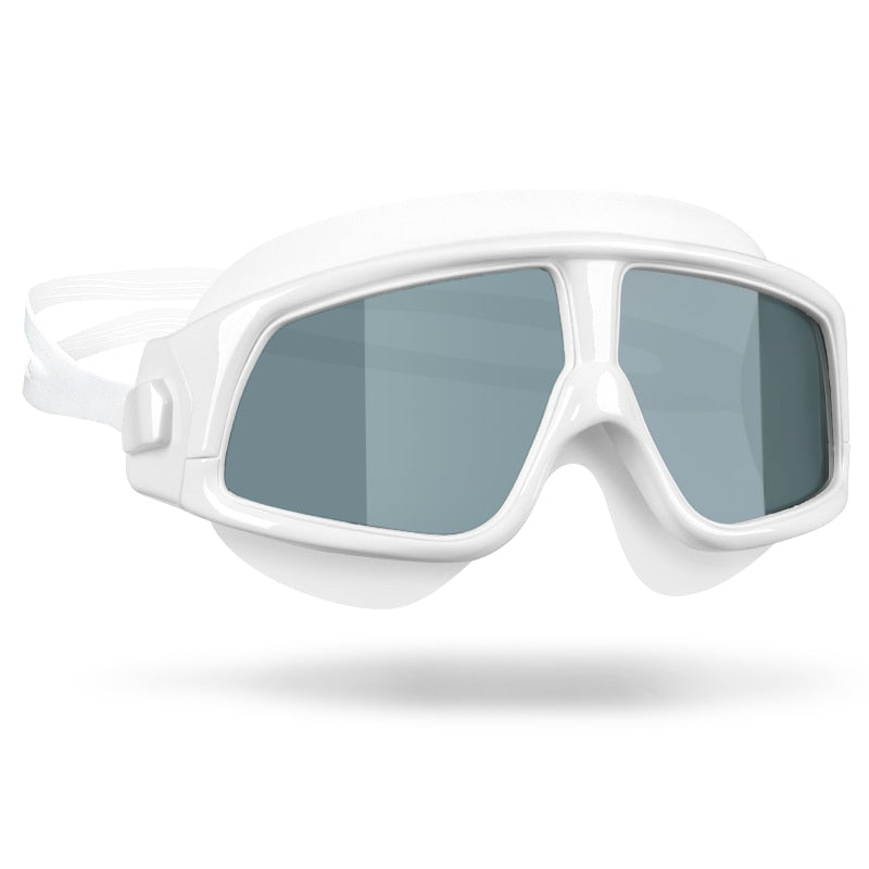 Schwimmbrille für Männer und Frauen, beschlagfrei, UV-Schutz, großer Rahmen, für Erwachsene