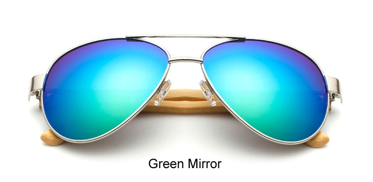 Ralferty Vintage Pilot Wood Sonnenbrille Herren & Damen UV400, Gradient Sonnenbrille