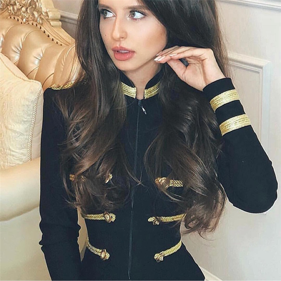 Neue Sexy Sommer Verband Jacke, O Neck Plus Größe Oberbekleidung, Feste Kurze Mäntel, Weibliche Party Elegante Langarm Jacke
