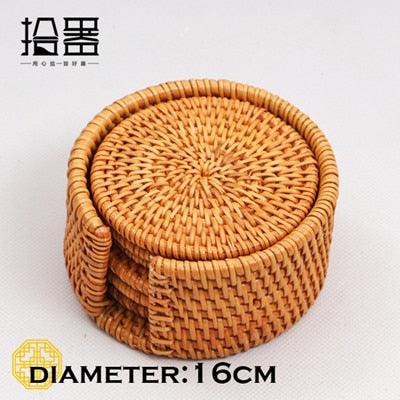 6 teile/los Kreative Untersetzer Set Cup Kissen Kungfu Tee Set, Geschirr Tischset, Dish Mat Rattan