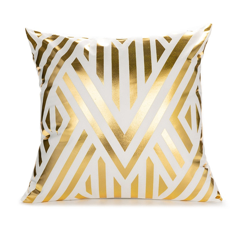 Geometrischer Kissenbezug, Schwarz Weiß Kissenbezug, Dekoratives Kissen Mode Golden Designer 45x45