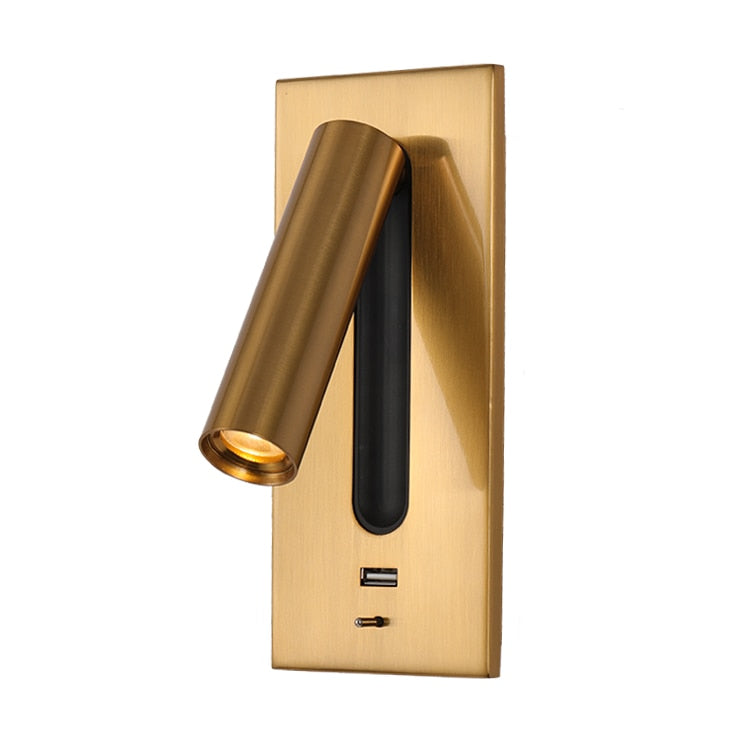 Moderne Bettlampe Innenwandlampe mit USB-Aufladung, Dekoration für Schlafzimmer, Lesebeleuchtung Hotelkopfteil 3W LED-Wandleuchte