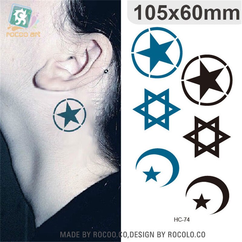 Körper Kunst wasserdichte temporäre Tätowierungen für Stern, Entwurfs Blitz Tätowierungs Aufkleber, Damen & Herren-Klassiker 3D Tattoo-Aufkleber