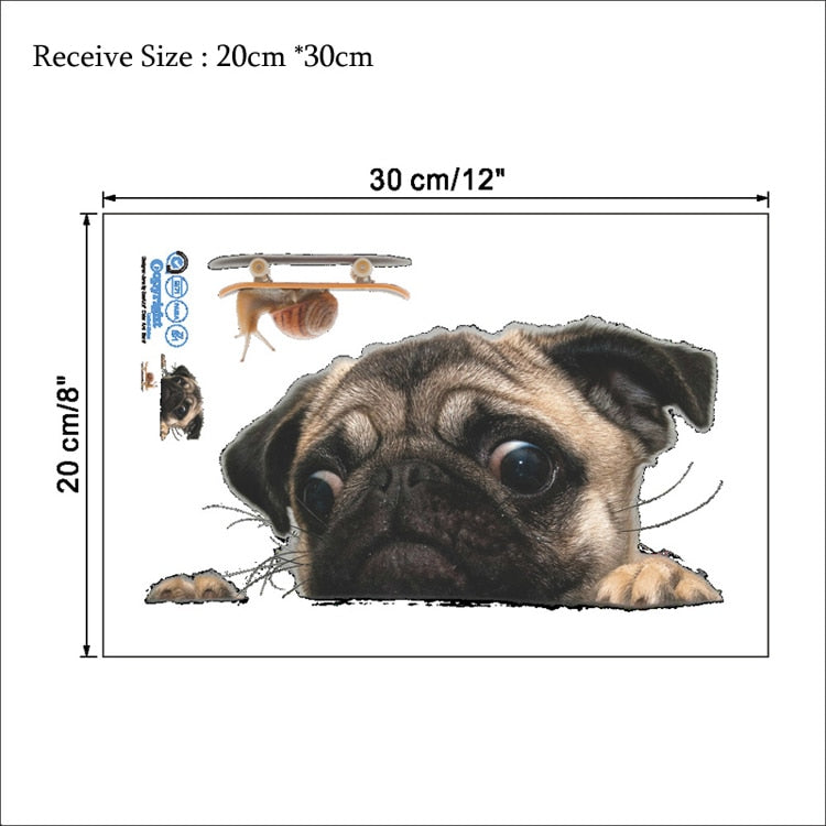 Katzen 3D-Wandaufkleber, Toilettenaufkleber, Lochansicht, lebendige Hunde, Badezimmer, für Heimdekoration, Tiere, Vinyl-Aufkleber, Kunst, Tapete, Poster