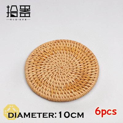 6 teile/los Kreative Untersetzer Set Cup Kissen Kungfu Tee Set, Geschirr Tischset, Dish Mat Rattan