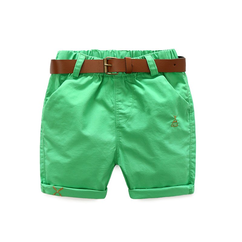 Sommer 3-10 Jahre Baumwolle Marineblau Jungen Kurzhose mit Ledergürtel