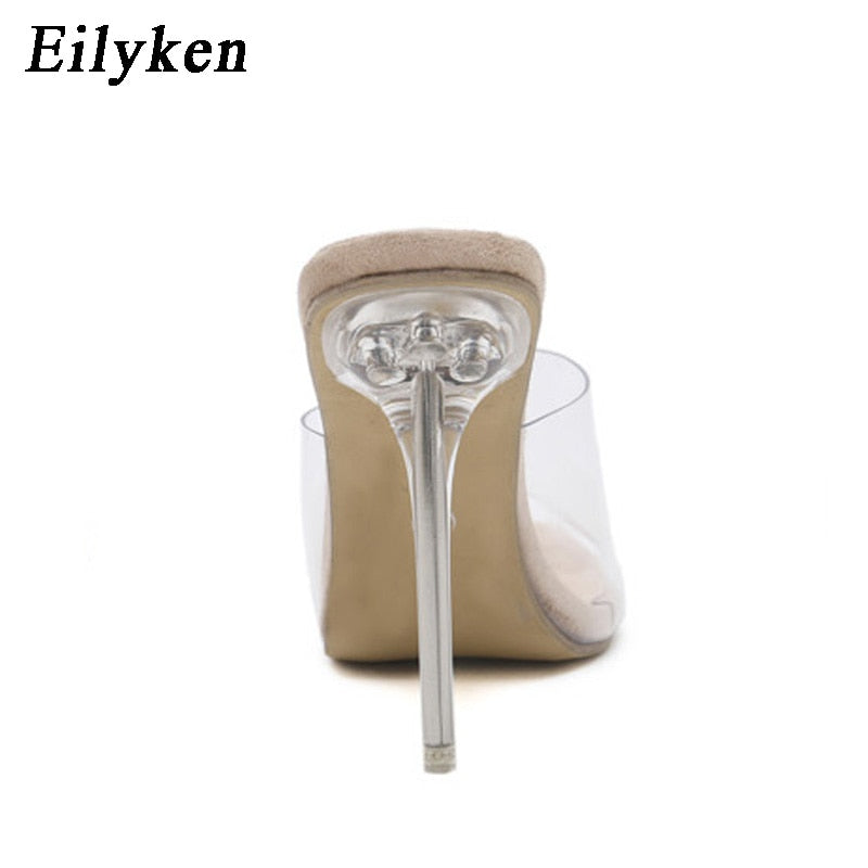 Eilyken 2022 PVC Transparent Jelly Frauen, Offene Zehe Hohe Absätze Plexiglas , Sandale Schuhe Größe 35-42