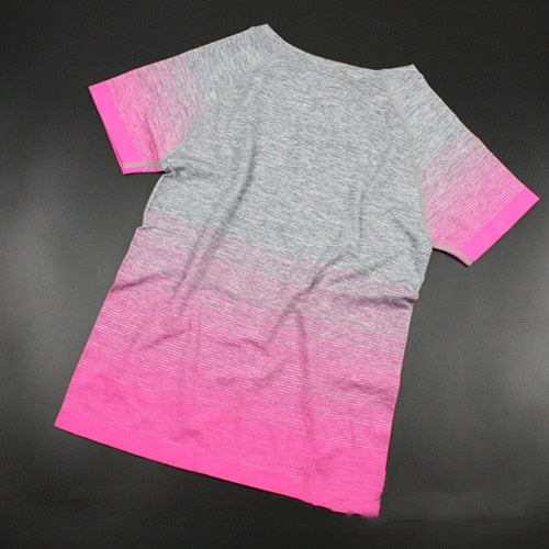 Damen Kurzarm Yoga Tops Lose Gym, Schnell trocknend Laufende T-Shirt
