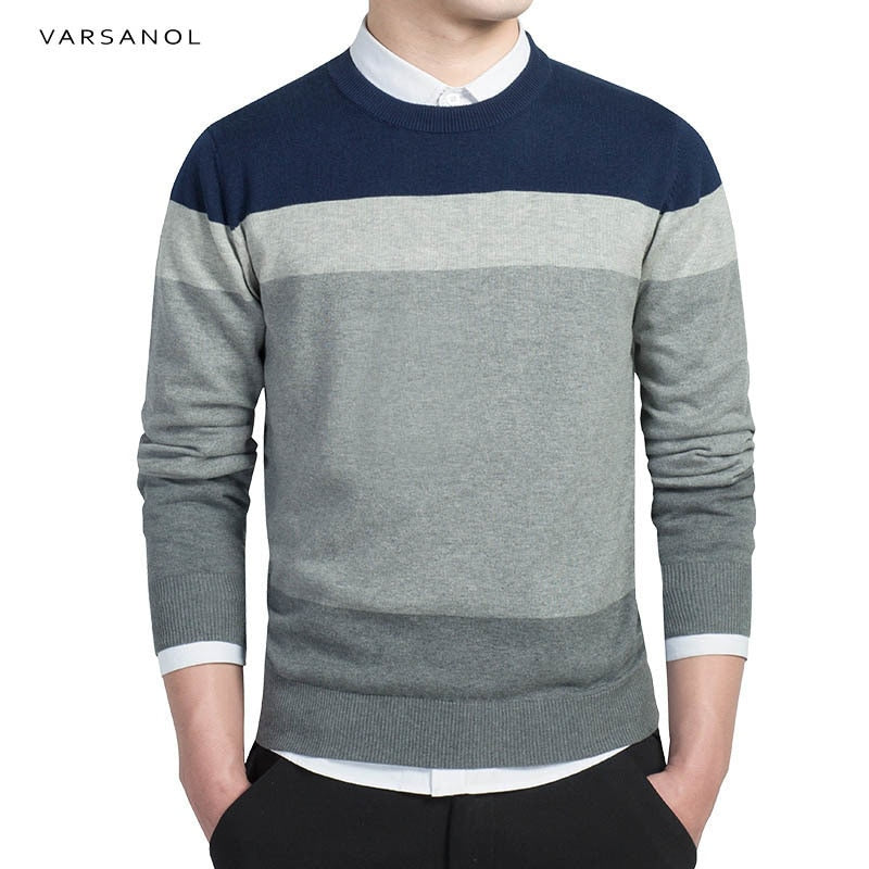 Varsanol Baumwollpullover Männer, Langarm Pullover Outwear V-Ausschnitt in 8 Farben