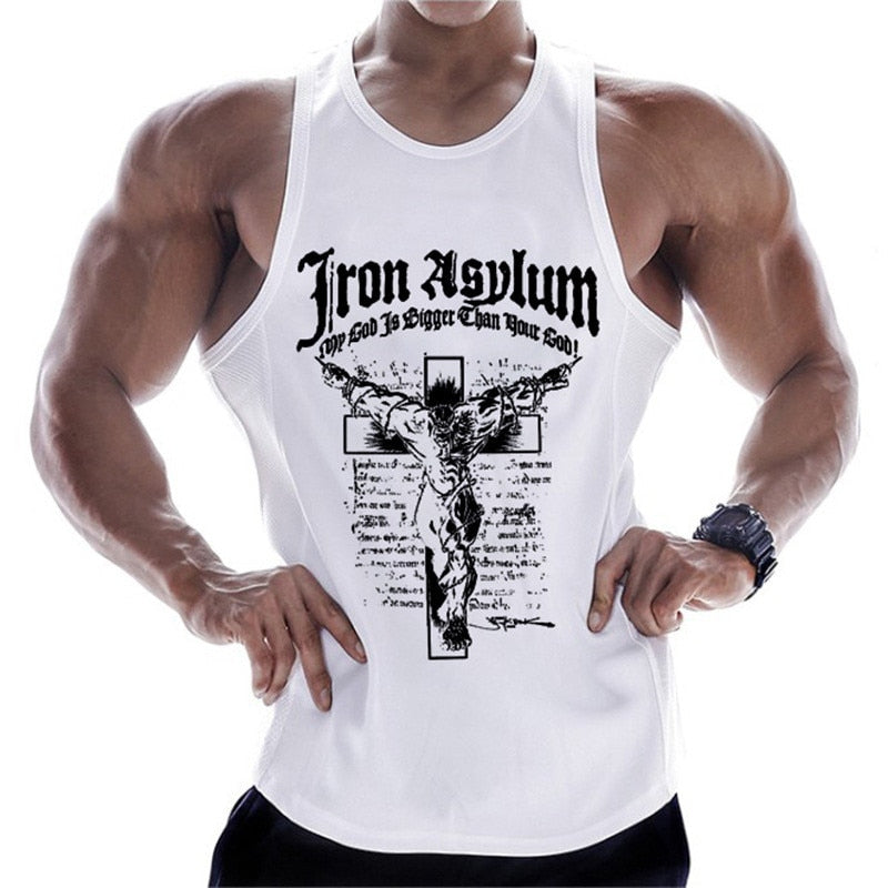 Neue Fitnessstudios Kleidung aus Baumwolle, Bodybuilding ärmelloses Unterhemd