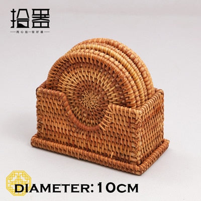 6 teile/los Kreative Untersetzer Set Cup Kissen Kungfu Tee Set, Geschirr Tischset, Dish Mat Rattan