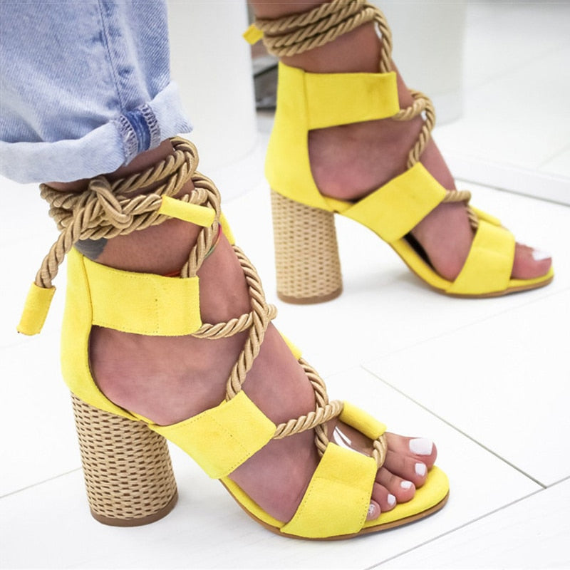Frauen Pumps Sandalen Für Party, Hochzeit mit dicken Absätzen