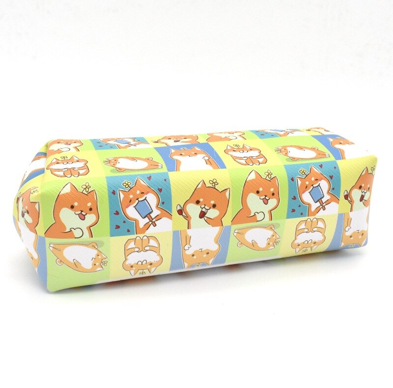Ärgerlich Shiba Hund PU Großes Federmäppchen Schreibwaren Aufbewahrung, Organizer Tasche, Schule, Bürobedarf