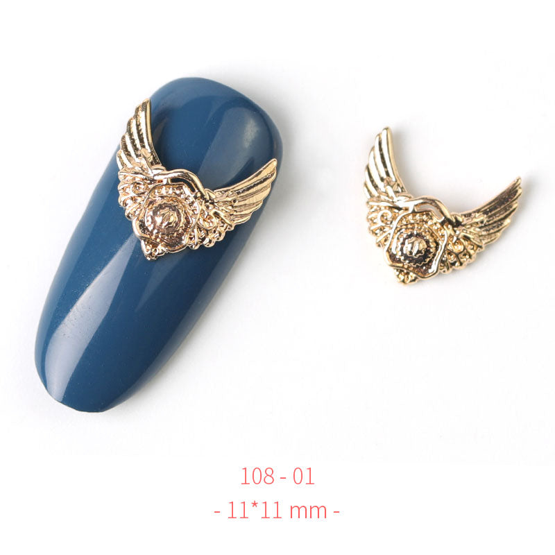 HNUIX 2Pieces 3D Metal Nail art Jewelry Japanese Nail Decorations Top Quality Crystal Manicure Zircon Diamond Charms Pendants