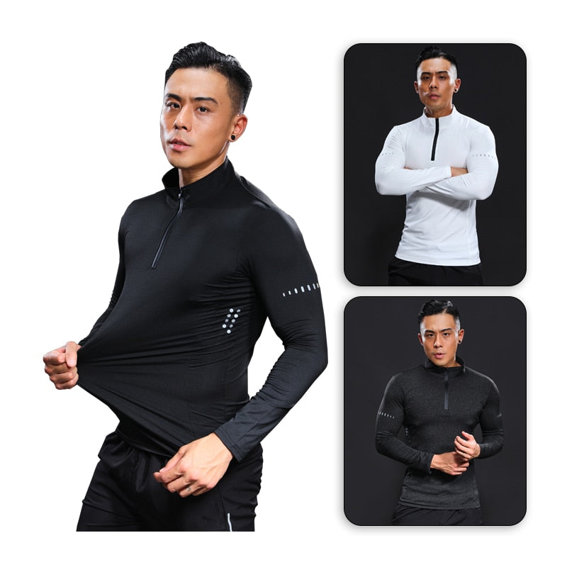 Langarm Frühling Herbst Kompression-Fitness-T-Shirts