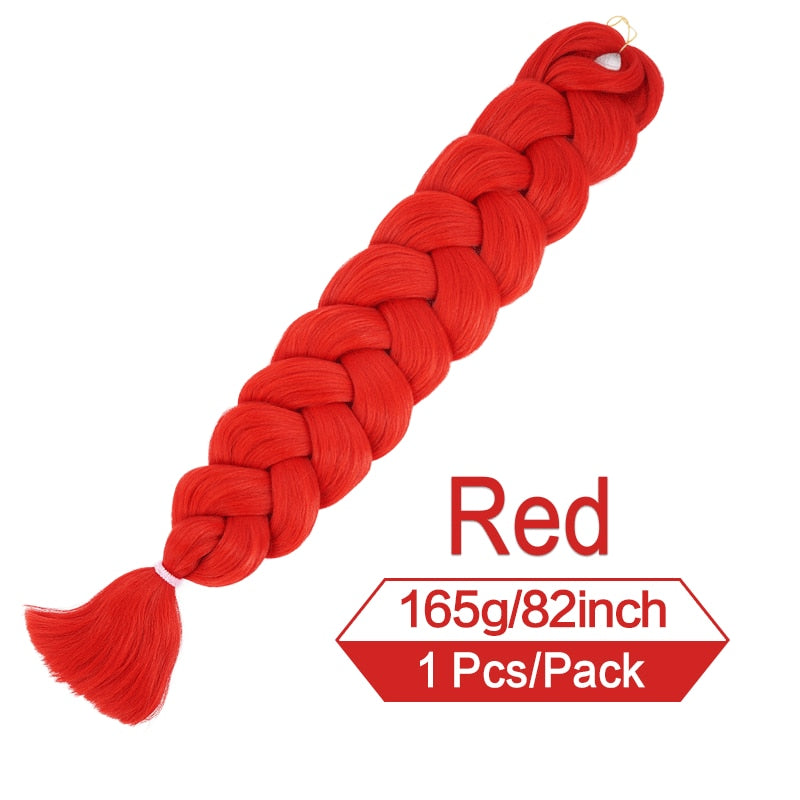 82 Zoll 165g/Pack Synthetische Häkelhaare Vorgedehnte Jumbo Flechthaar Hochtemperatur Faser Haarverlängerungen Für Box Zöpfe