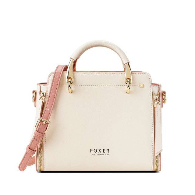 FOXER Handtaschen für Damen, echtes Leder, Umhängetasche