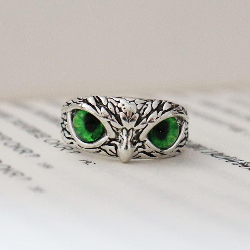 Charmante Mode Eule Ring Design, Multicolor Augen