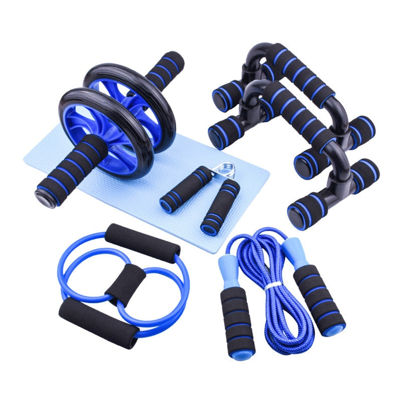 Bauchrad Ab Roller Set, Widerstandsbänder Push-Up-Ständer, Heimübung, Bodybuilding Muskeltraining