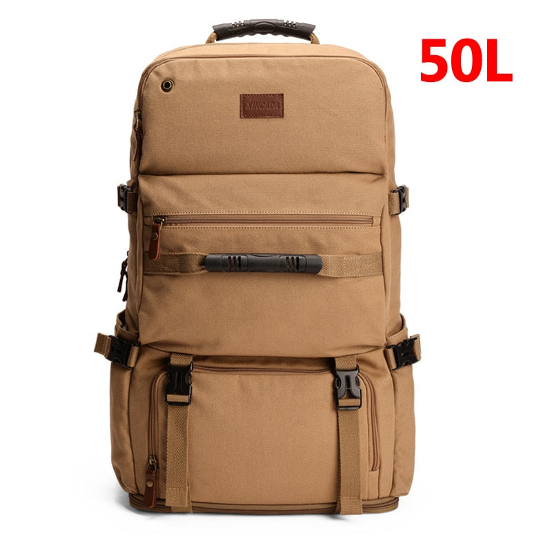 Herren Reise Pack Tasche 80L Rücksack mit großer Kapazität Multifunktions-Segeltuch-Gepäck