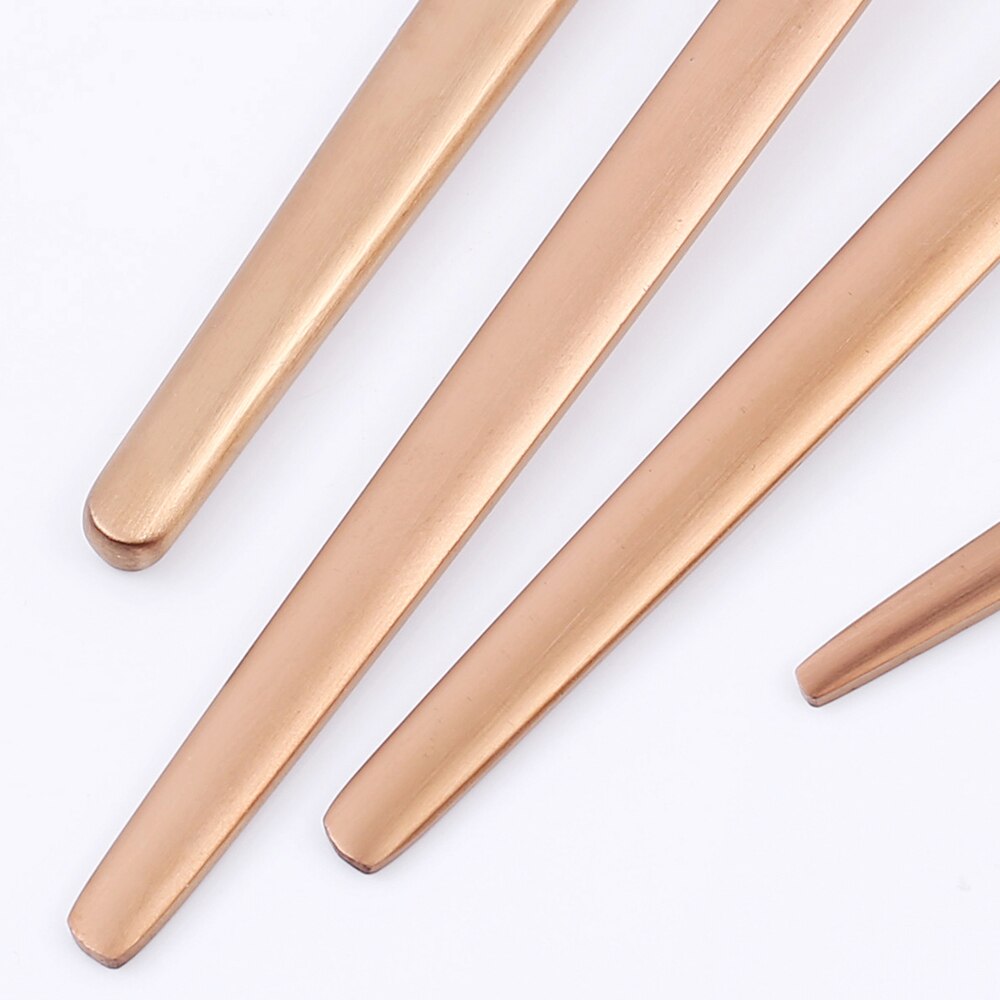 24-teiliges Geschirr-Set aus mattem Gold, Edelstahl 18/10, Messer, Gabel und Löffel Set