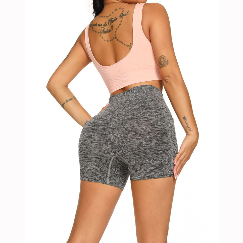 Workout-Shorts für Frauen mit Taschen, Biker-Shorts für Frauen Yoga-Shorts mit hoher Taille