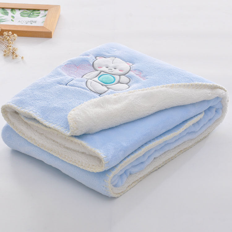 Babydecken Neugeborenes Doppelstöckige Warme Flanelldecke