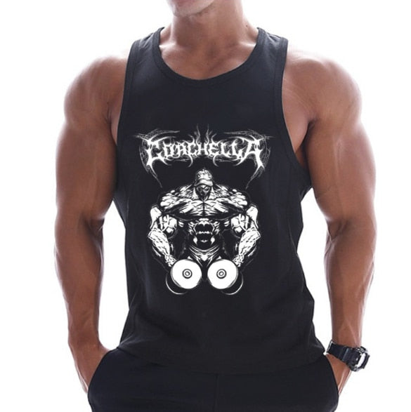 Neue Fitnessstudios Kleidung aus Baumwolle, Bodybuilding ärmelloses Unterhemd
