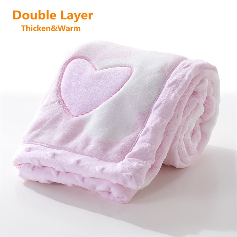 Babydecken Neugeborenes Doppelstöckige Warme Flanelldecke