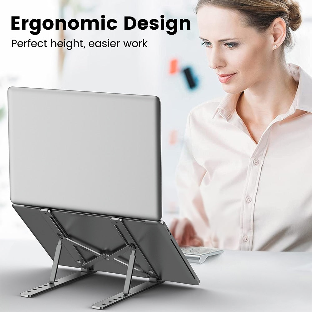 Tragbarer Laptop-Ständer aus Aluminium, faltbar, Notebook-Halterung, Laptop-Basis, Macbook Pro-Halter, verstellbare Halterung