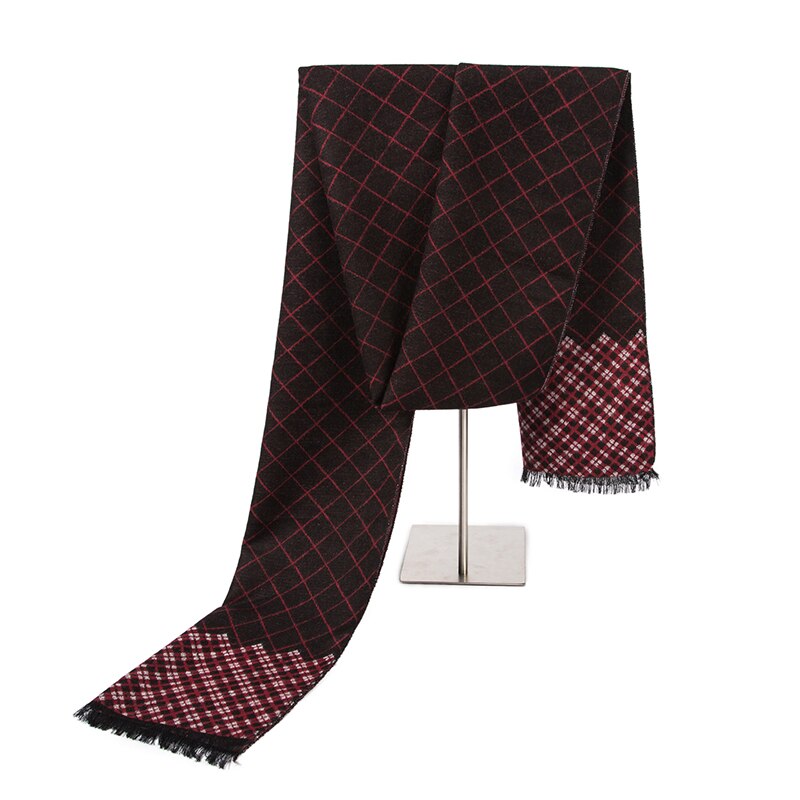 Herbst/Winter Herren Grau gestreifte Business Schals, Kaschmirschal für Gentleman