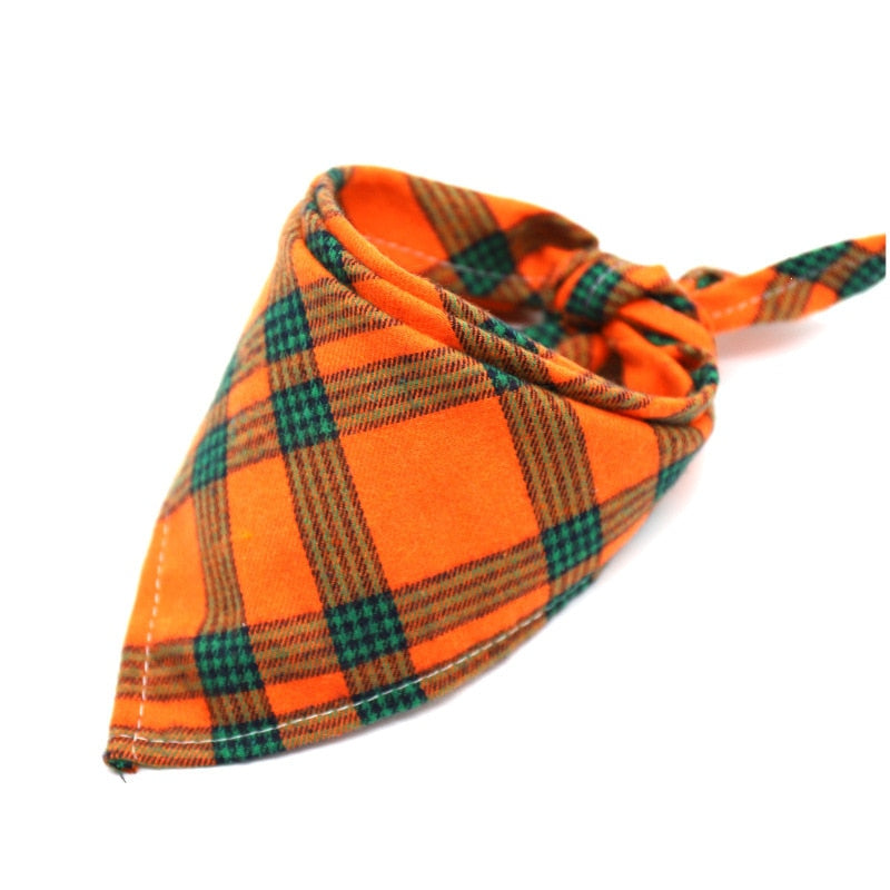 Hundebandanas, Großer Haustierschal für Hunde aus Baumwolle Plaid Waschbar, Fliege Halsband Katze Hundeschal