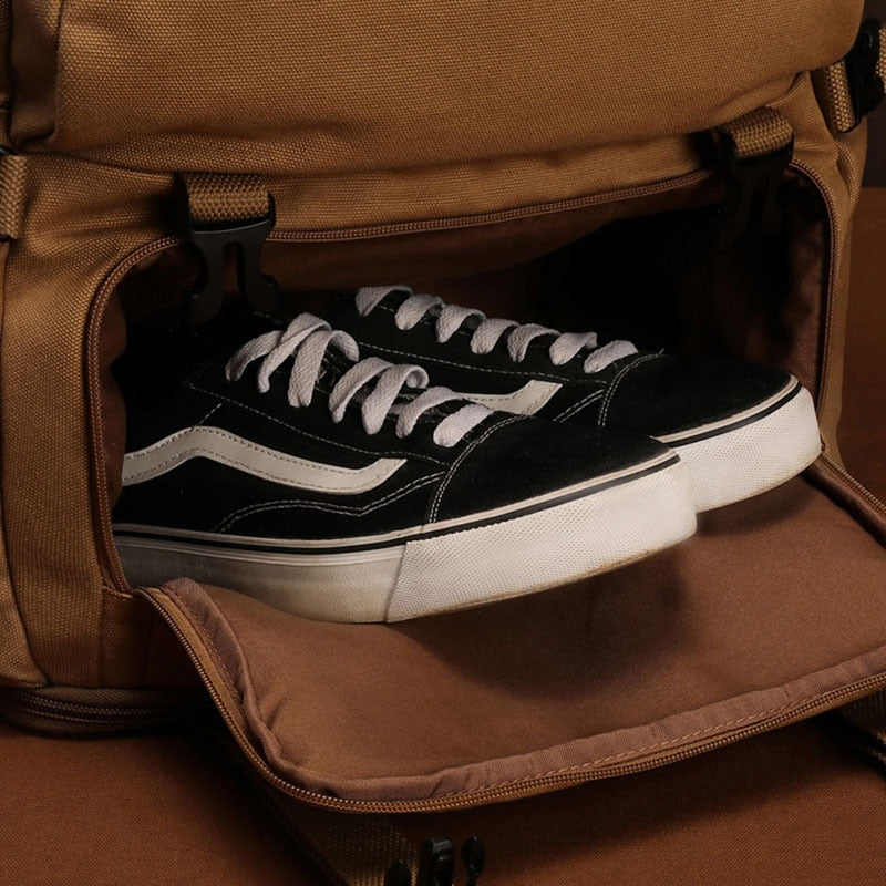 Herren Reise Pack Tasche 80L Rücksack mit großer Kapazität Multifunktions-Segeltuch-Gepäck
