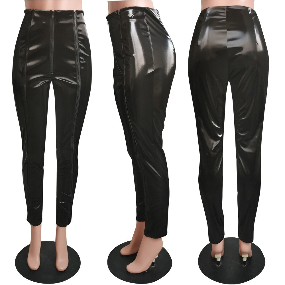 Casual Damen Leder Hosen, Streetwear Party Nacht Kleidung Für Frauen