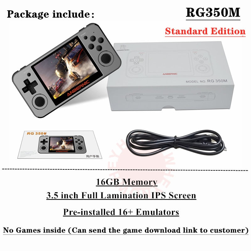 Full View 3.5" IPS Bildschirm Linux OS RG350M Retro Game Console Metal Shell PS1 Arcade Emulator RG350 Gaming Player HDMI-kompatibel