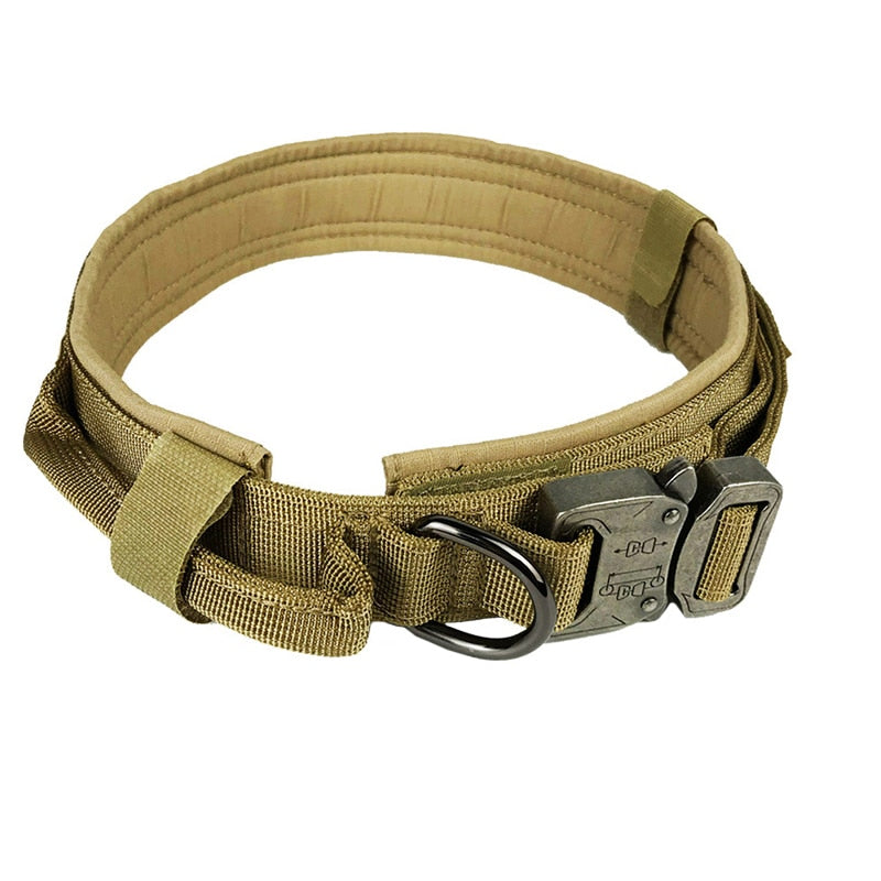 Hundehalsband mit Hundemarke Nylon, verstellbar, militärisch, taktisch, großes Hundehalsband mit Griff, Training, Laufen, Hundehalsband, personalisierbar