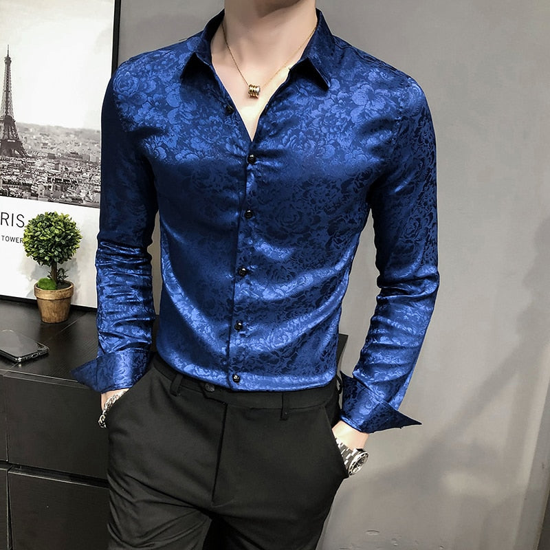 Britischer Stil Digitaldruck Business Gentlemen Hemd, Größen 3XL - M