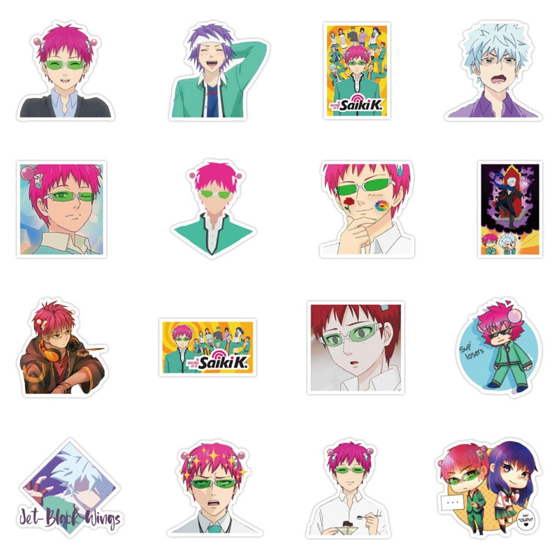 50Pcs Anime The Dis50Pcs Anime Aufkleber für Laptop, Skateboard, Motorrad Kinder DIY Spielzeugastrous Life of Saiki K Stickers Decals Saiki Kusuo Sticker For Laptop Skateboard Motorcycle Kids DIY Toys